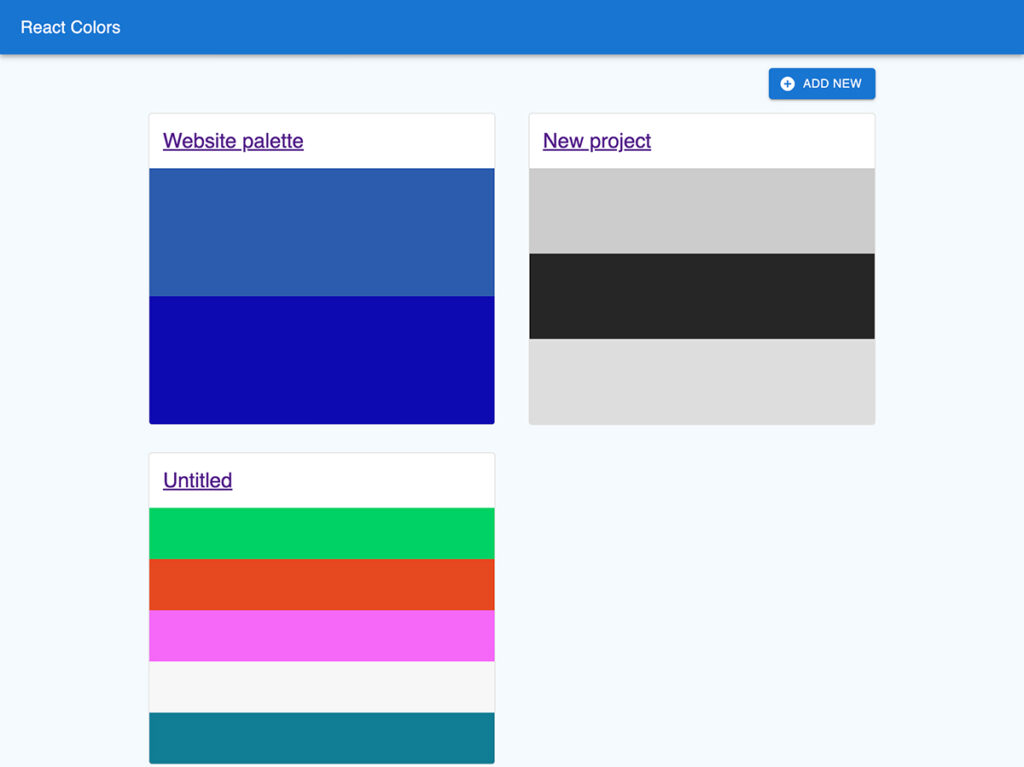 React colors